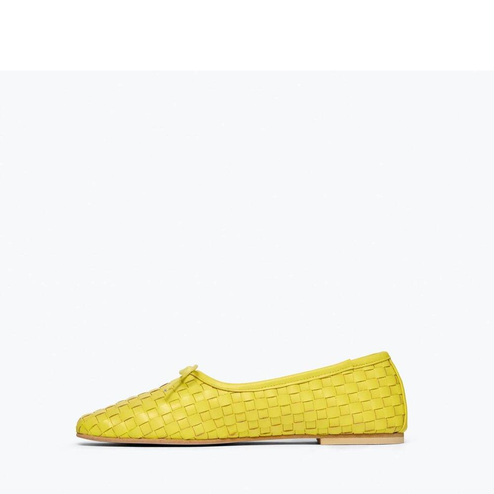 NEW FREDA SALVADOR women's jada ballet flat shoes in neon woven calf - Picture 2 of 5